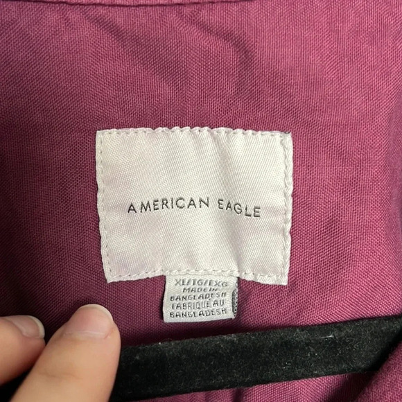 American Eagle Men's Pink Ombre Button Down Shirt - Picture 2 of 4